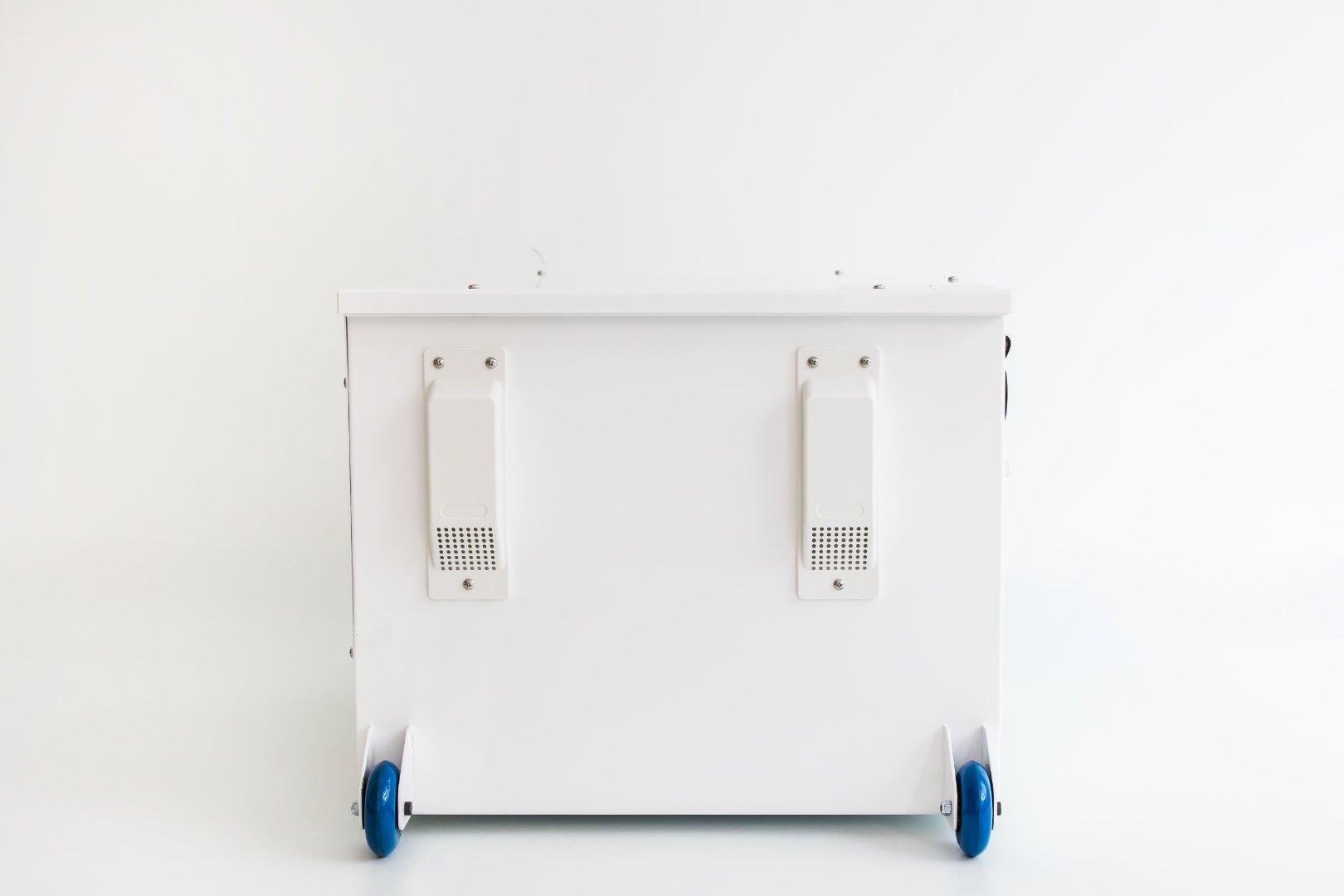THE POWERBOX 10K rear ventilation panels and steel enclosure, built for weather and storm-prep backup power